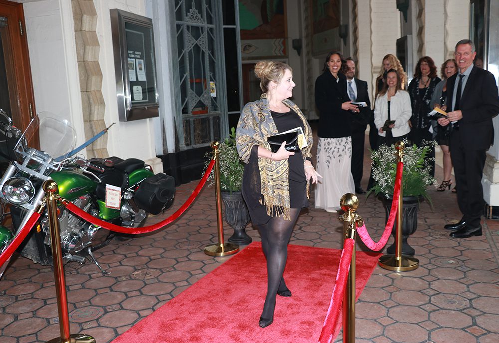 Lady on Red carpet Catalina Island