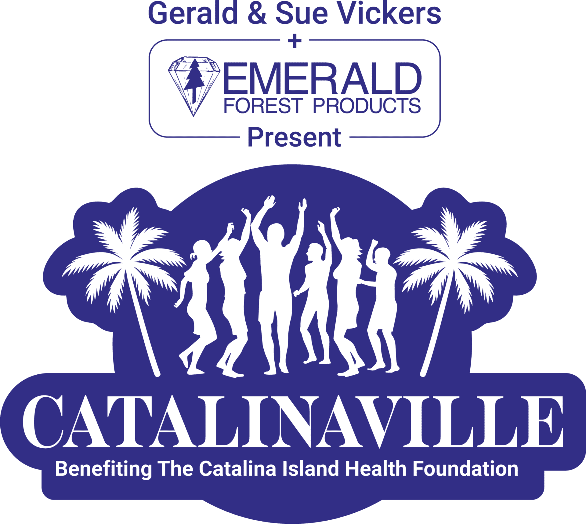 Catalina Island health event with dancing and palm trees, supporting local health initiatives.